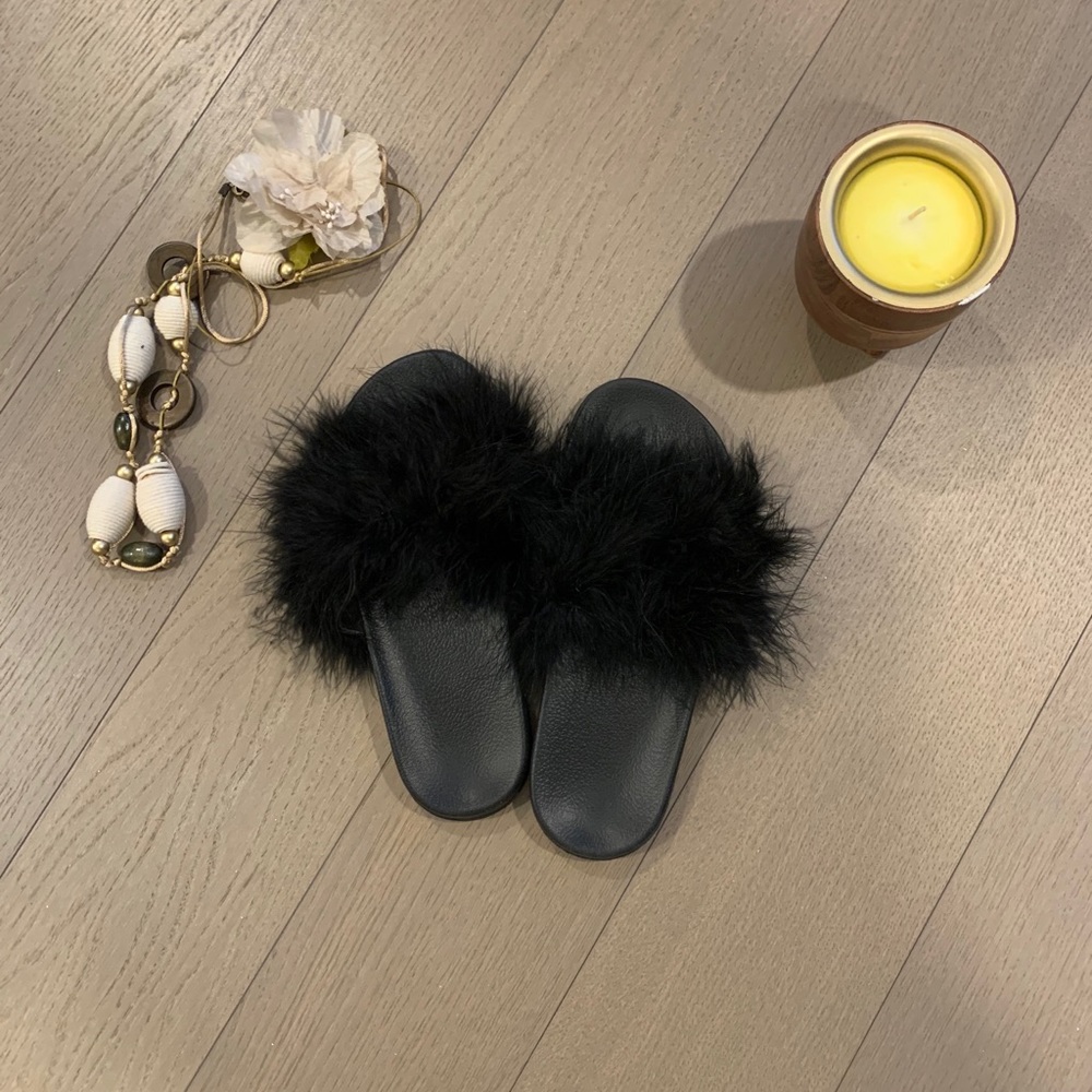 Cute fluffy sandals